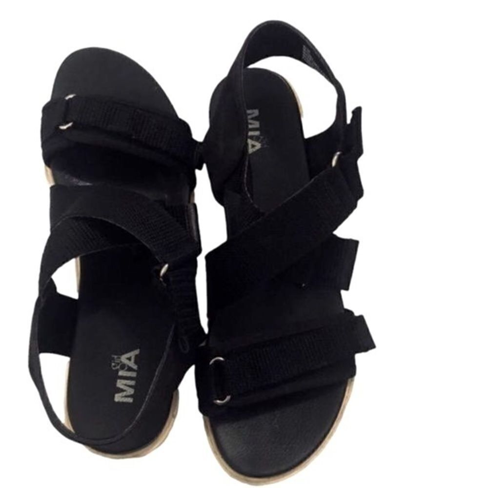 MIA Low Profile Platform Black Sandals Size 8 - Picture 3 of 4